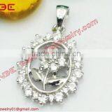 925 Sterling Silver Designer Jewelry Flower Pendant thumbnail-1