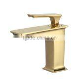 New Design Square Chrome Gold Single Handle Basin Faucet thumbnail-2