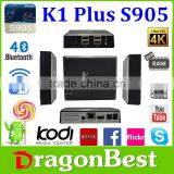 Dragonbest wholesale K1 Plus Android 5.1 1GB Ram 8GB Rom Lollipop Amlogic S905 Quad Core OTT Smart TV Box DVB S2 Wifi