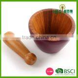 Custom Bamboo Garlic Pot and Tool,wood Mortar Pestle thumbnail-2