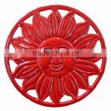Cast Iron Cooking Trivet With Flower