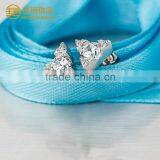 Fashion Geometric Figure Sterling Silver Gemstone Stud Earrings for Stylish Women thumbnail-2