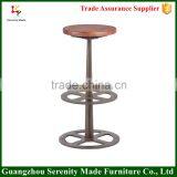 Casino Metal Bar Stool High Chair With Wooden Seat