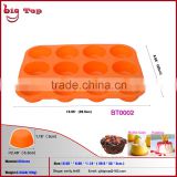 BT0002 12 Cavity Round Shape Silicone Cupcake Mold Round Shape Pudding Mould Mini Brownies Cake Mold