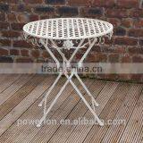 Wrought Iron Patio Table Antique Cream Great Garden Furniture thumbnail-1