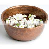 Hammered Pedicure Chair Copper Bowl thumbnail-1