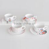220cc Ceramic Cup and Saucer Set With Decal thumbnail-1