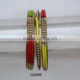 Brass Metal and Multi Colour Resin Mosaic Bracelet on Brass Base thumbnail-1