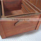 Customization Paulownia Wood Crate With Wheels and Handle thumbnail-4