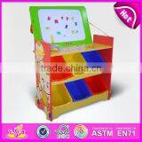 2015 New Kids Wooden Storage Organizer Toy,popular Children Wooden Storage Organizer, Storage Rack With Drawing Board WJ278568 thumbnail-1