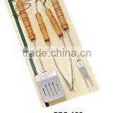 3pc BBQ Tools Set With Wooden/Oak Wood Handle thumbnail-1