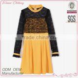 2015 Modern Solid Color Womens Clothing Ladies' Loose-fitting Laced Pleated Women's Sexy Apparel With Stand Collar thumbnail-1