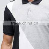Custom Chest Embroidered Logo Short Sleeve Button Placket Contrast Grey Men's 100% Cotton Pique 200gsm Casual Polo T-Shirt thumbnail-3