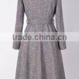 Long Trendy Lady Dress Coat, Gray Color thumbnail-4