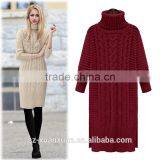 Fashion European and American Winter High-end Long Pullover Sweater Dress for Women thumbnail-3