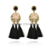 Bohemian Jewelry Gold Coin Plated With Tassel Dangle Earrings thumbnail-2