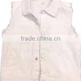 Customer Brand White Blue Black Grey Cowboy Sleeveless Denim Jackets thumbnail-1