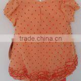 2016 Beautiful Baby Girl Orange Color Flowers Embroidered Dress With Knit Pants 2 for Summer thumbnail-2