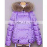 2015 New Design Short Ladies Black Designer Coat With Hoody thumbnail-3