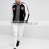 2017 Newest Arrival Black Customized Colors Size Material Men Plain Baseball Jacket thumbnail-5