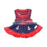 July 4th Dress 2017 Summer New Products Red and Blue Striped Ruffle Dress for Kids Dress thumbnail-2
