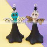 Acrylic Halloween Pendants Angel Black Flower Multicolor Skeleton Skull 4.6cm X2.3cm - 4.4cm X2.6cm thumbnail-1