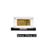 Italy Gold Banknote Wooden Base thumbnail-1