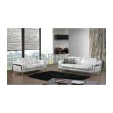 Living Room White Italian Leather Couch, Modern Leather Sofa Set
