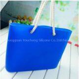 Fashion Novelty Candy Jelly Contrast Color Medium Size Waterproof Lady Silicone Handy Beach Bag thumbnail-3