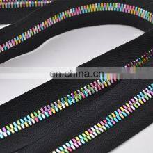 Rainbow Nylon Colored Resin Decorative Metal Rainbow Zipper Tape thumbnail-4
