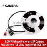 1080P Full HD 2MP Fisheye 360 Degree Wide Angle Panorama IP Camera With POE Port Night Vision Motion Detection