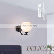 High Quality European Art Deco Reading Bedroom Loft E27 Glass Ball Black Luxury Bedside Led Modern Nordic Wall Lamp thumbnail-3