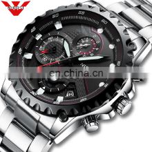 NIBOSI Quartz Watch Men Blue Casual Chronograph Mens Watches Top Brand Luxury Big Dial Watch Relogio Masculino