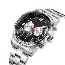 Steel Watch Customized Men's Wrist Watch OEM ODM Factory Price Black Luxury Chronograph Watch thumbnail-2