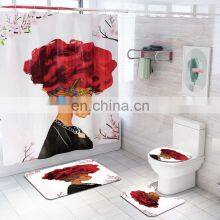 Luxury Famous Brand Latest Linen Custom Bathroom Shower Curtain and Rugs thumbnail-2