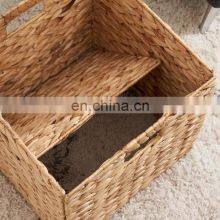 Handwoven Water Hyacinth Shelf Basket Can Be Folded Foldable Storage Wicker Basket Vietnam Supplier thumbnail-4