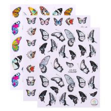 Classic hot selling black butterfly nail care stickers Europe and America popular color butterfly flower nail stickers wholesale