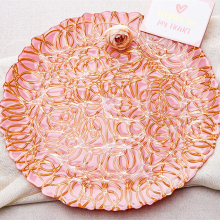 Colorful 13 Inches Customized Gold Cake Dessert Glass Dinner Charger Plates thumbnail-2