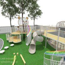 Large Outdoor Kindergarten Climbing Nets, Crawl-through Holes, Non-standard Scenic Area Expansion Training Ropes, Stainless Steel Slides and Other Amusement Equipment thumbnail-2