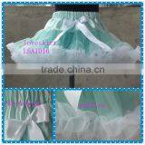 Mint green kids bubble skirt chiffon children fluffy tutu skirt ruffles flower pettiskirt for girls