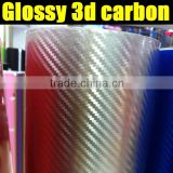 self adhesive 3d carbon fiber vinyl film 1.35*30m with high quality silver color