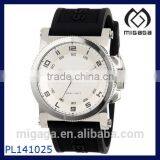 Black Textured Dial Black Silicone Sporty Men's Watch Luminous Hands Date Window thumbnail-1