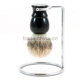 simple silvertip badger brush with shaving stand