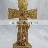 Large Resin Carved Religious Jesus Cross