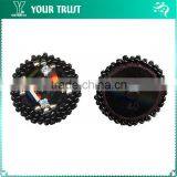 Black Chinese Knot Bugle Bead Shank Cover Chinese Frog Button thumbnail-3