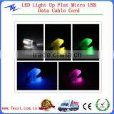 Universal LED Light Up Flat Noodle Type Usb Charging Cord for IPhone 4/iPhone 5/Android Smartphones thumbnail-1