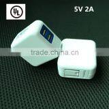 UL LISTED Dual USB Foldable Quick Charge 2.0 Wall Charger thumbnail-3
