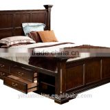 Cheap Wholesale Prices!! wooden sleigh bed tall headboard CE,ISO9001,CARB,