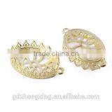Wholesale Fashionable Gold Tone Gear Bezel Brass Cabochon&Gemstone Blank Settings Connector 19*32.8mm P9053 thumbnail-1