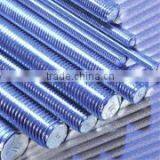 Blue-white Zinc Plated Threaded Rod